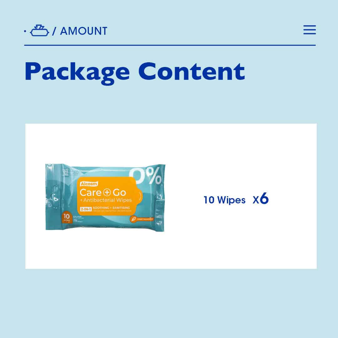 Alcean Antibacterial Classic Wipes - 10 wipes 6x Bundle Pack