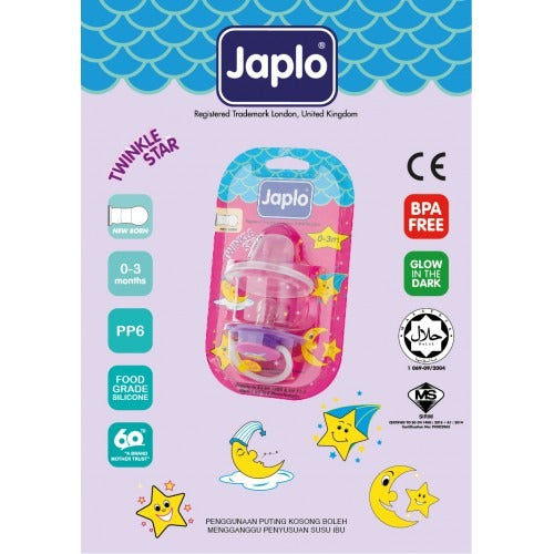 JAPLO T/STAR NEW BORN - FR26 SOOTHER - WITH NIGHT GROWTH HANDLE- (WITH COVER)
