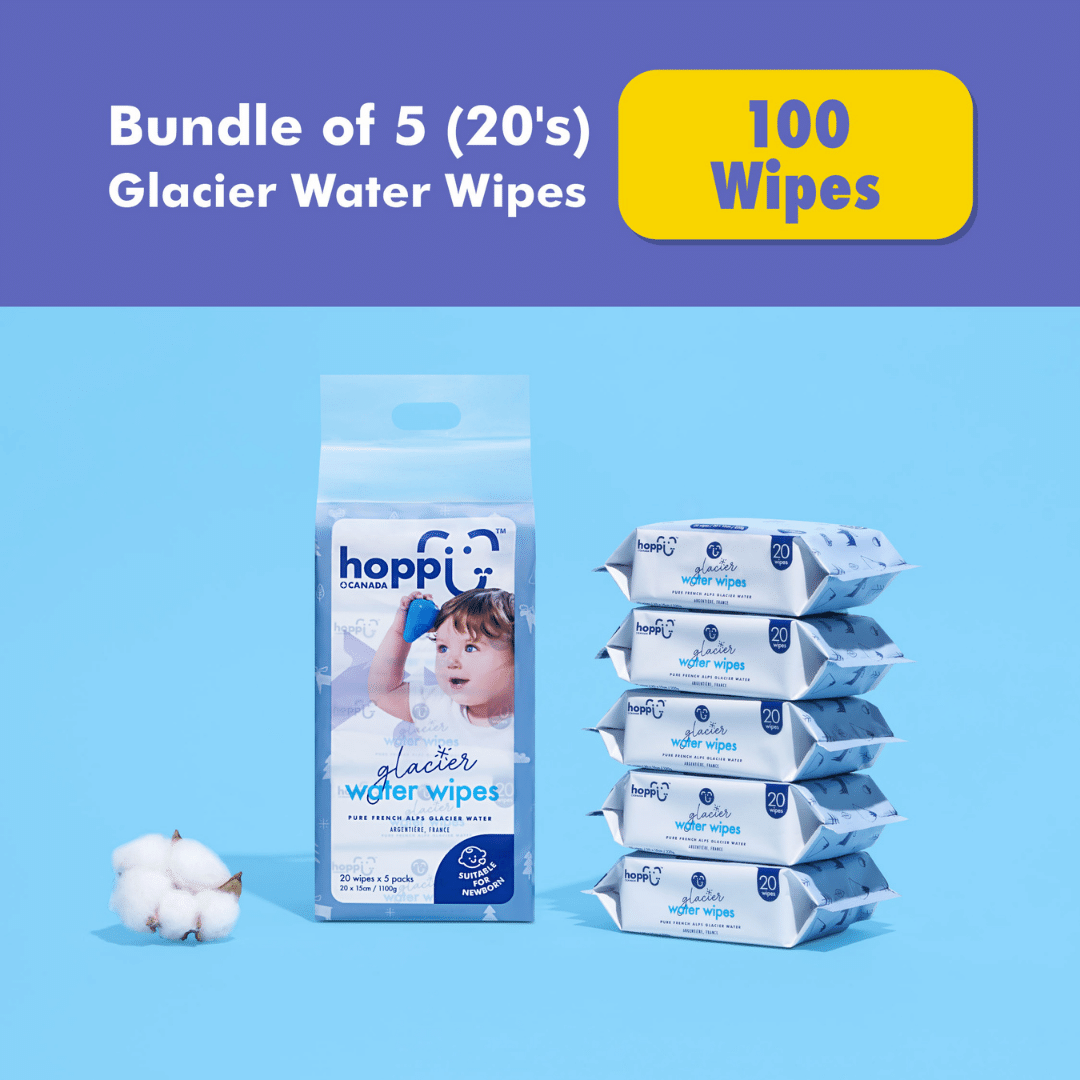 Astra Family Hoppi Glacier Water Wipes, 5packs.