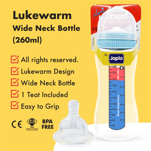 JAPLO LUKEWARM 260ML -WIDE NECK BOTTLE