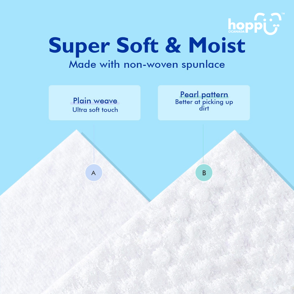 Astra Family Pocket size mini wet wipes: Super soft & moist Hoppi Baby Wet Wipes Mini, 8 Pack.