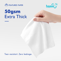 Astra Family A person holding a Hoppi Baby Wet Wipes Mini, 8 Pack with extra thick wet wipes.