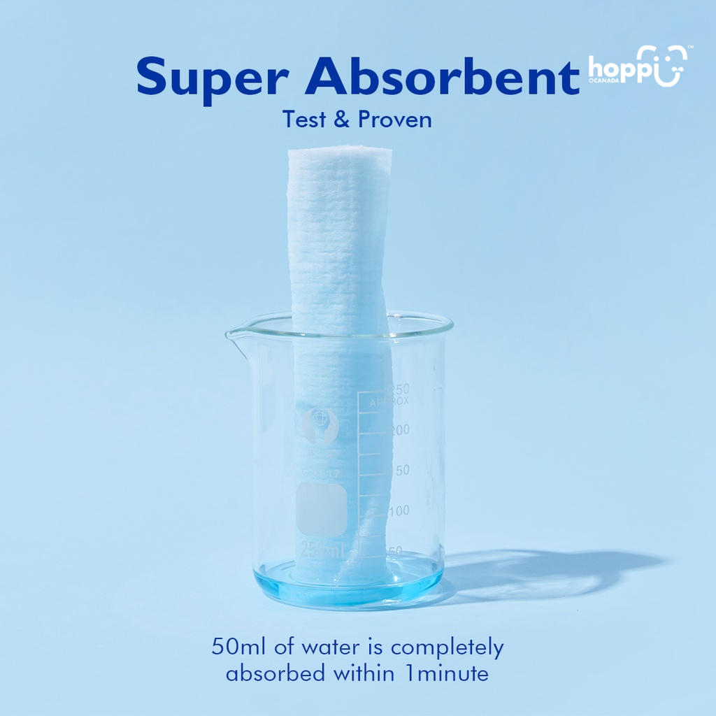 Astra Family Hoppi Dry Wipes, 100 Wipes Pack proven absorbent.