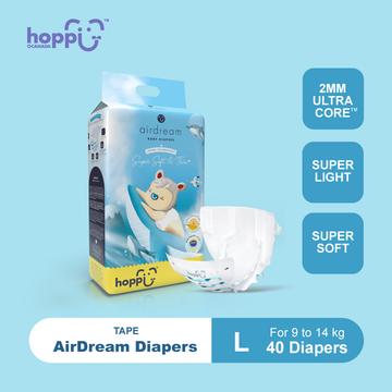 Astra Family Get Hoppi Tape Diapers L - 40 pcs, an affordable premium diaper option.