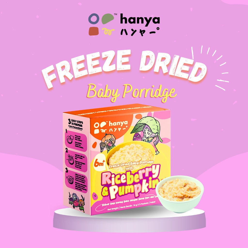 Hanya Freeze-Dried Baby Porridge with Riceberry & Pumpkin(3 packets x 14g)