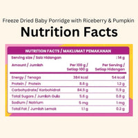 Hanya Freeze-Dried Baby Porridge with Riceberry & Pumpkin(3 packets x 14g)