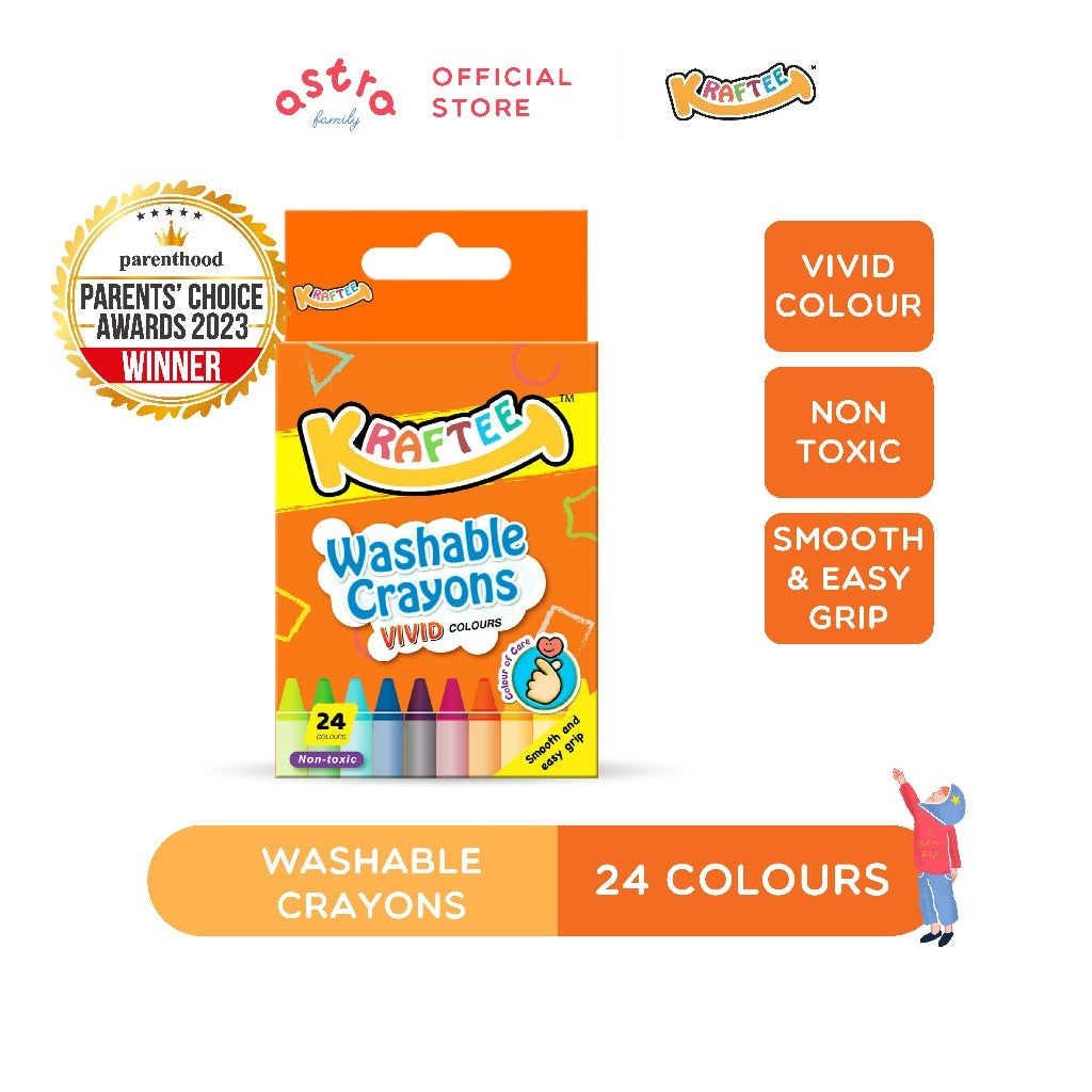 KRAFTEE 24ct Washable Crayons