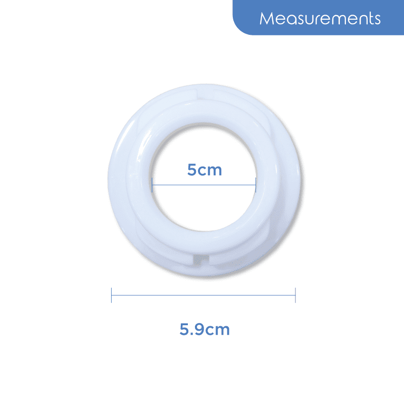 Astra Family A white plastic ring with measurements on it.