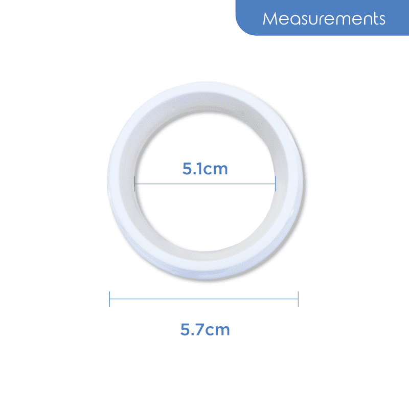 Astra Family A white plastic ring with measurements on it.