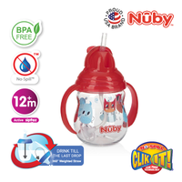 Astra Family Nuby cup with a weighted straw and flip-it thin straw.