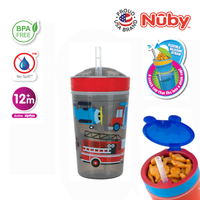 Astra Family Thomas the Nuby Snack N Sip 1pk 270ml Printed Cup with Thin Straw and Snack Cup.