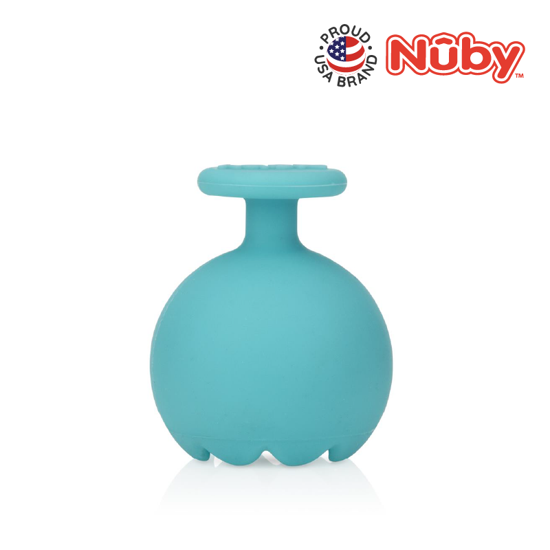 Astra Family A blue Nuby Comfort Manual Silicone Breast Pump (Milk Collector) with the word Nuby on it.