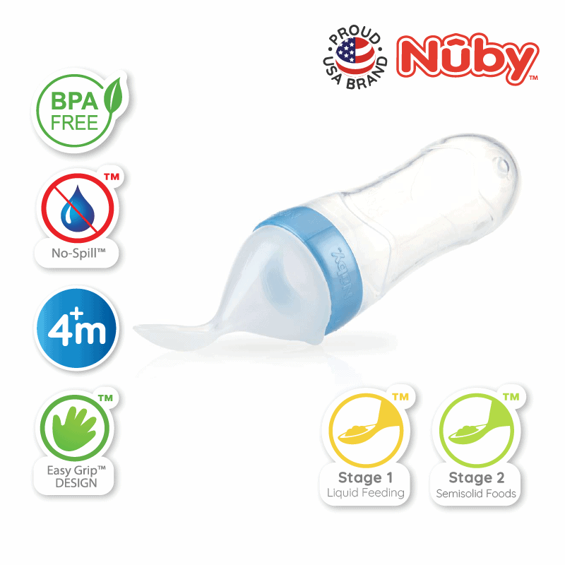 Astra Family The nuby baby bottle is shown with a number of different labels on it.