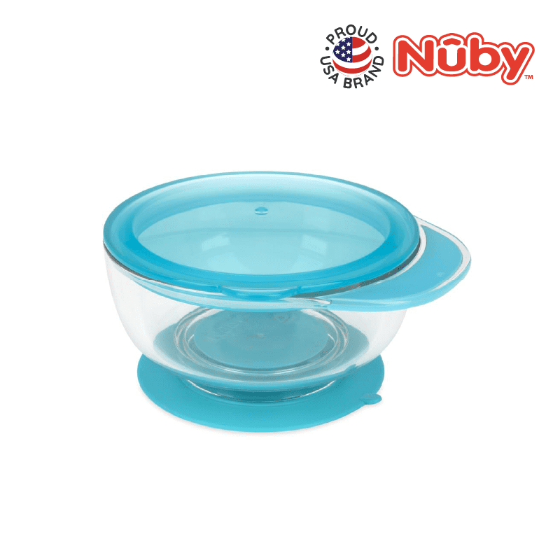 Astra Family A blue bowl with a lid on it.