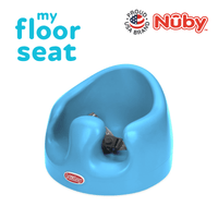 Astra Family A blue nuby floor seat with the words my floor seat.
