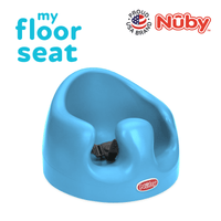 Astra Family A blue nuby floor seat with the words my floor seat.