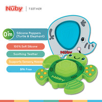 Nuby Silicone Poppers (2pcs Turtle & Elephant)
