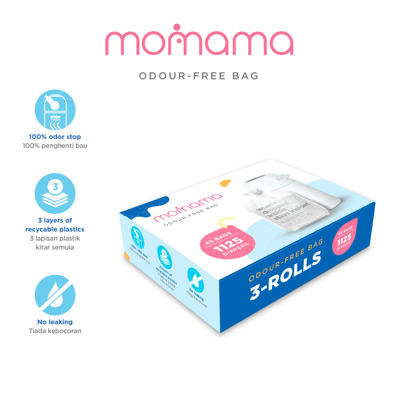Astra Family Momama Odour-Free Bag provides a convenient and fresh solution for handling unpleasant smells.