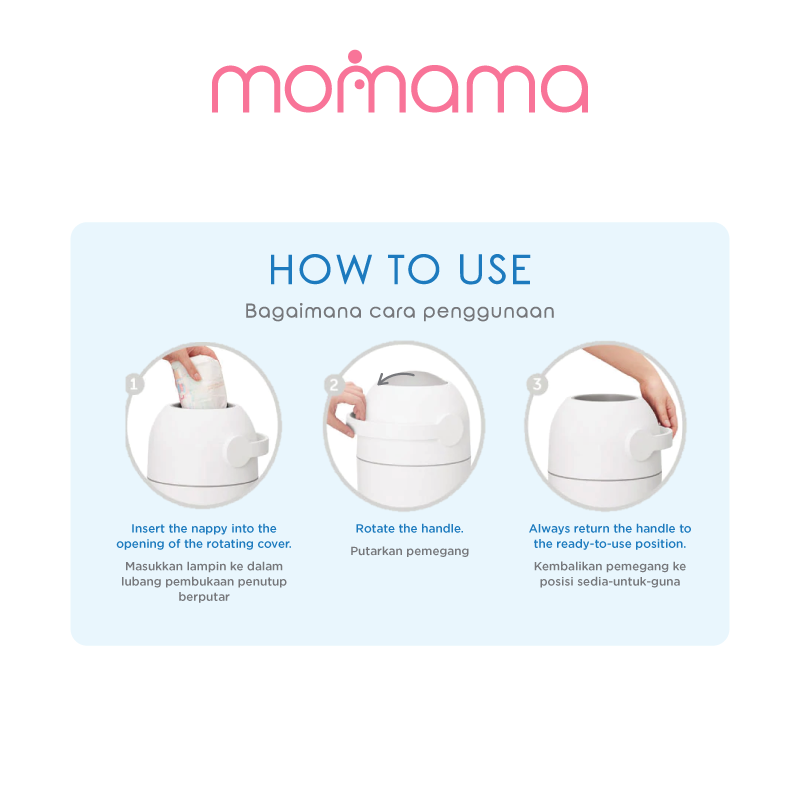 Astra Family Learn how to use a baby bottle with the help of Momama Odour Free Nappy-Bin.