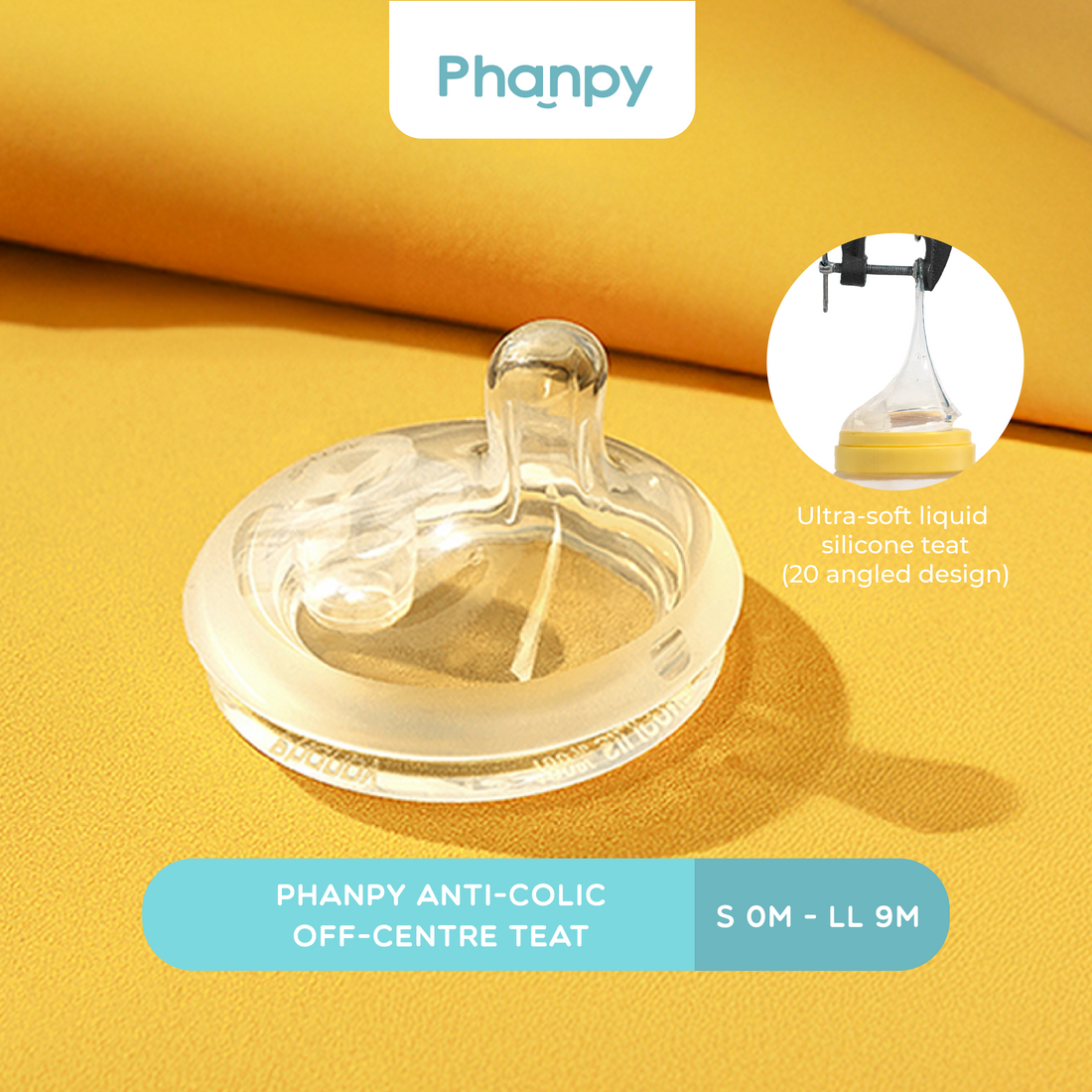 Phanpy Anti-colic Off-Centre Teat - M 3m+