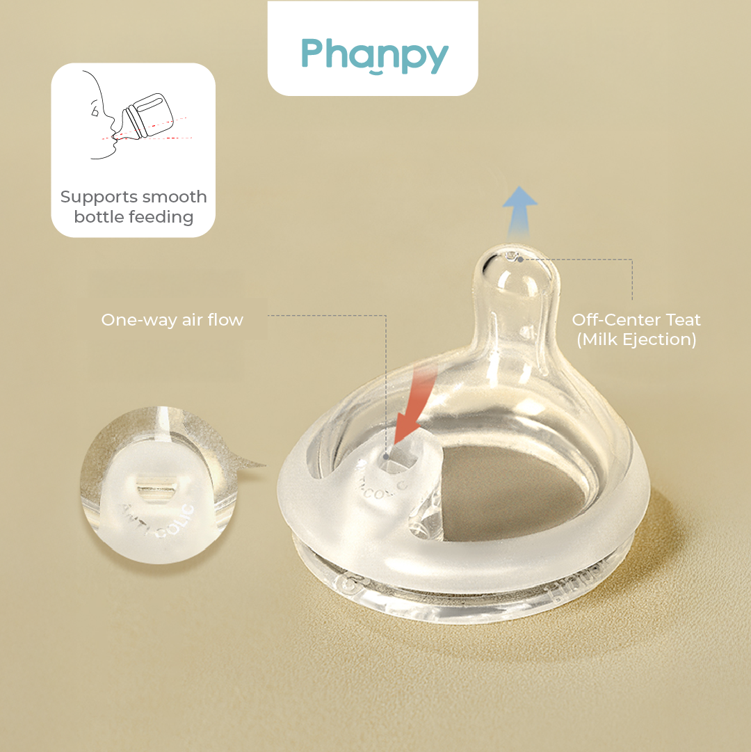 Phanpy Anti-colic Off-Centre Teat - L 6m+