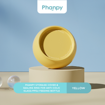 Phanpy Storage Cover & Sealing Ring for Anti-colic Glass/PPSU Feeding Bottle (Yellow)
