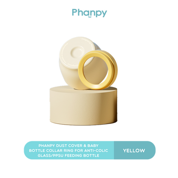 Phanpy Dust Cover & Baby Bottle Collar Ring for Anti-colic Glass/PPSU Feeding Bottle (Yellow)