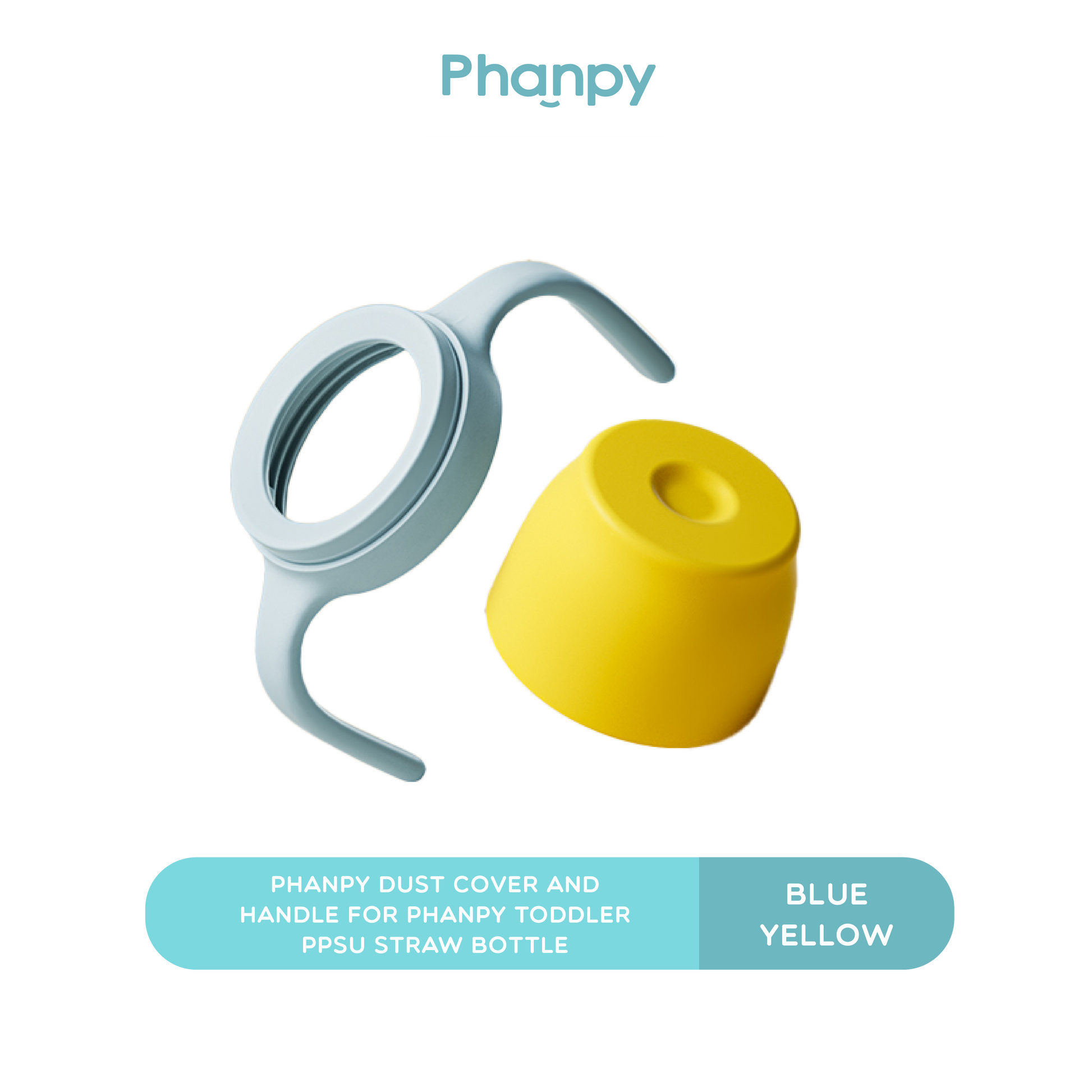 Phanpy Dust cover + Handle for Phanpy Toddler PPSU Straw Bottle (Yellow + Blue)