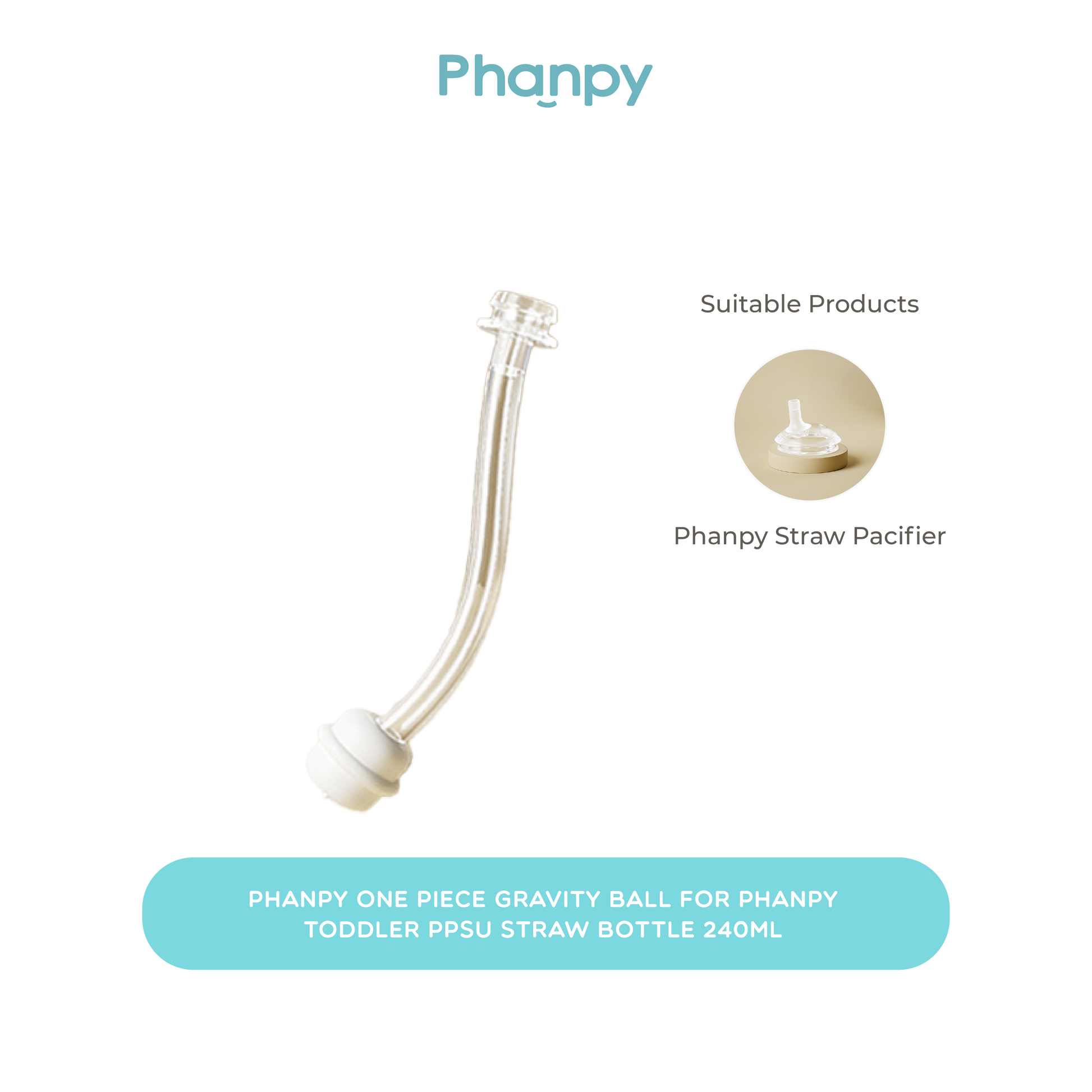 Phanpy One piece gravity ball for Phanpy Toddler PPSU Straw Bottle (240ml)