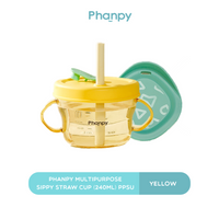 Phanpy Multipurpose Sippy Straw Cup 240ml - PPSU , White.