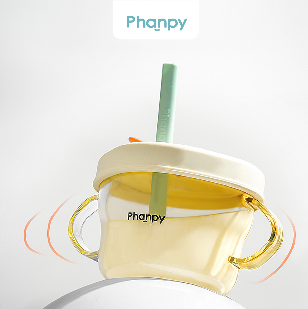Phanpy Multipurpose Sippy Straw Cup 240ml - PPSU , Yellow.