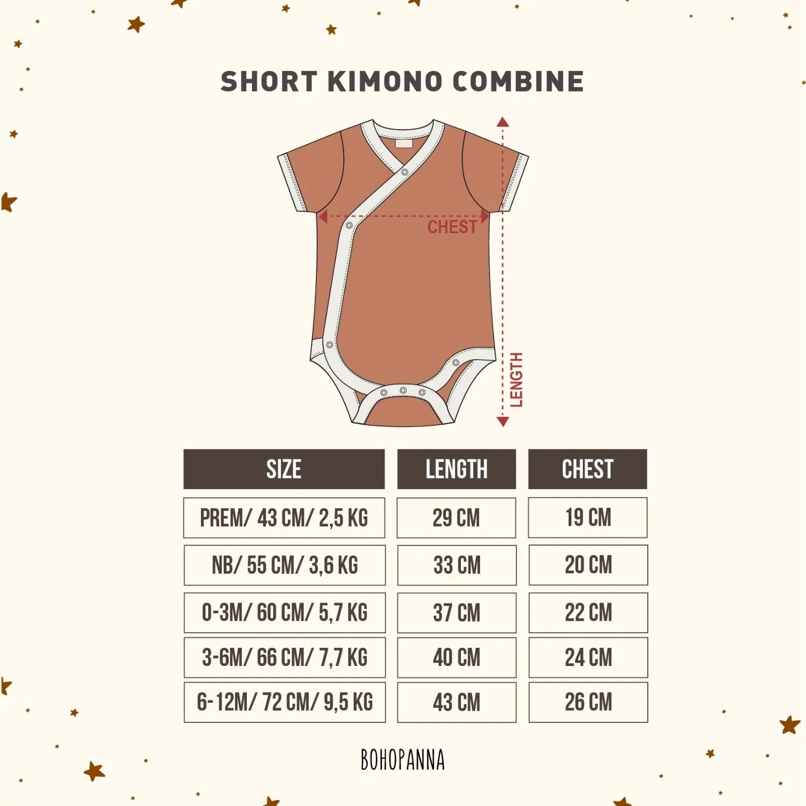 Bohopanna Short Kimono Combine Sunbaked 3-6M