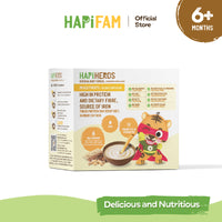 Astra Family A box of HAPIHEROS Baby Cereal - Mixed Fruit 200g (20g x 10) that is fruity and instant.