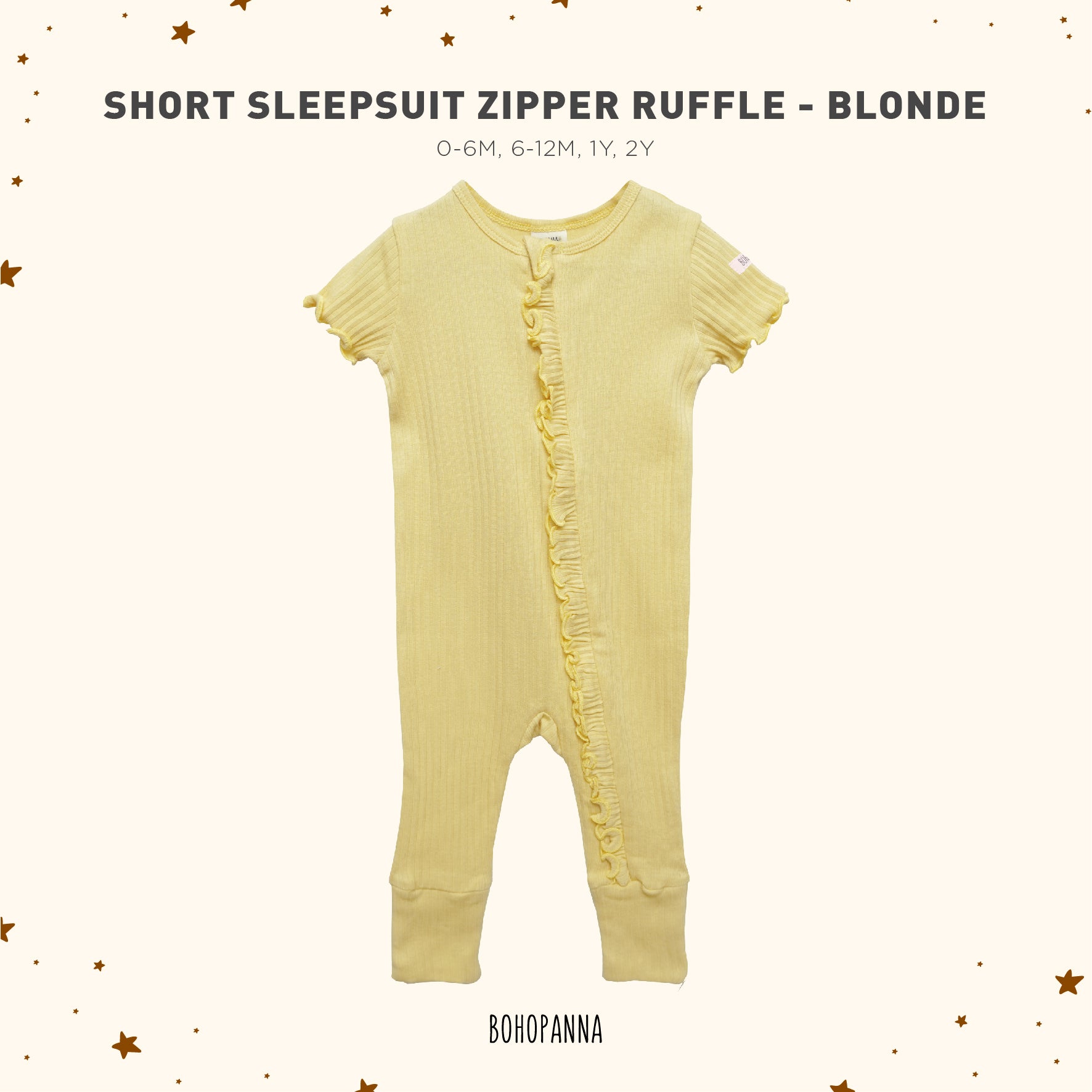 bohopanna short romper waffle blonde