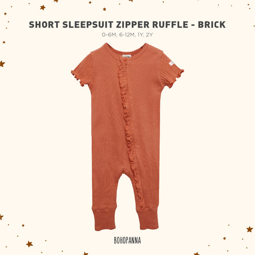 bohopanna short romper waffle brick