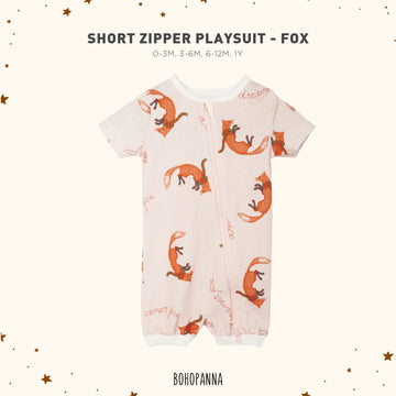 bohopanna short zipper playsuit fox