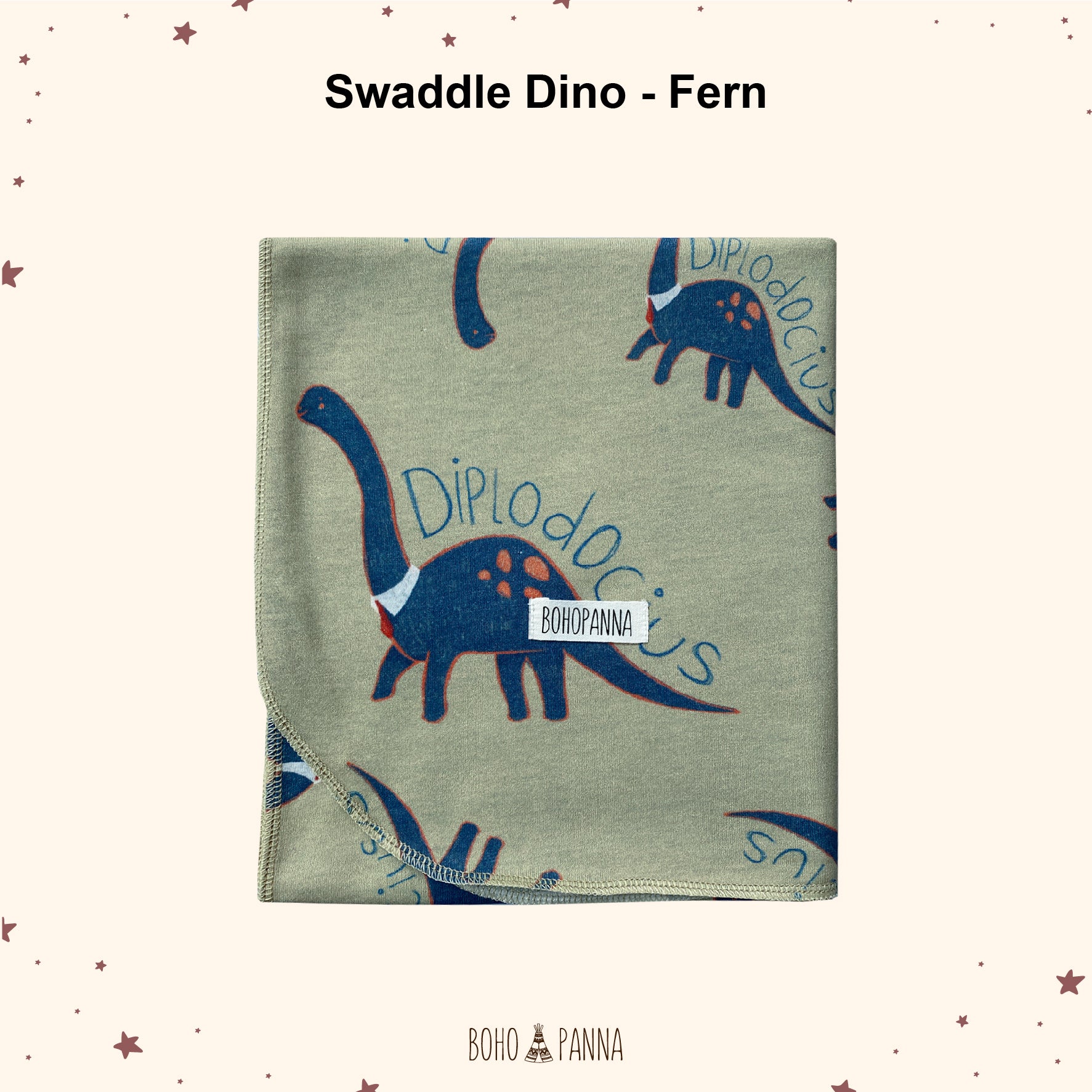 bohopanna swaddle dino fern