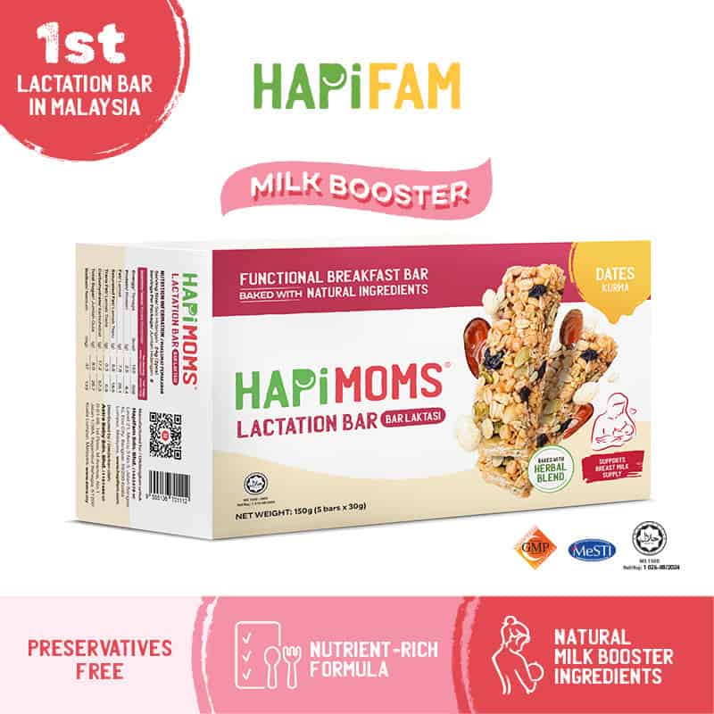 hapimoms lactation bar 150g (5s x 30g) kurma