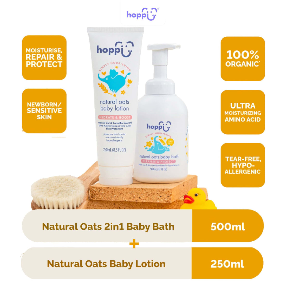 hoppi 100% natural oats baby bath (500ml/bottle) (copy)