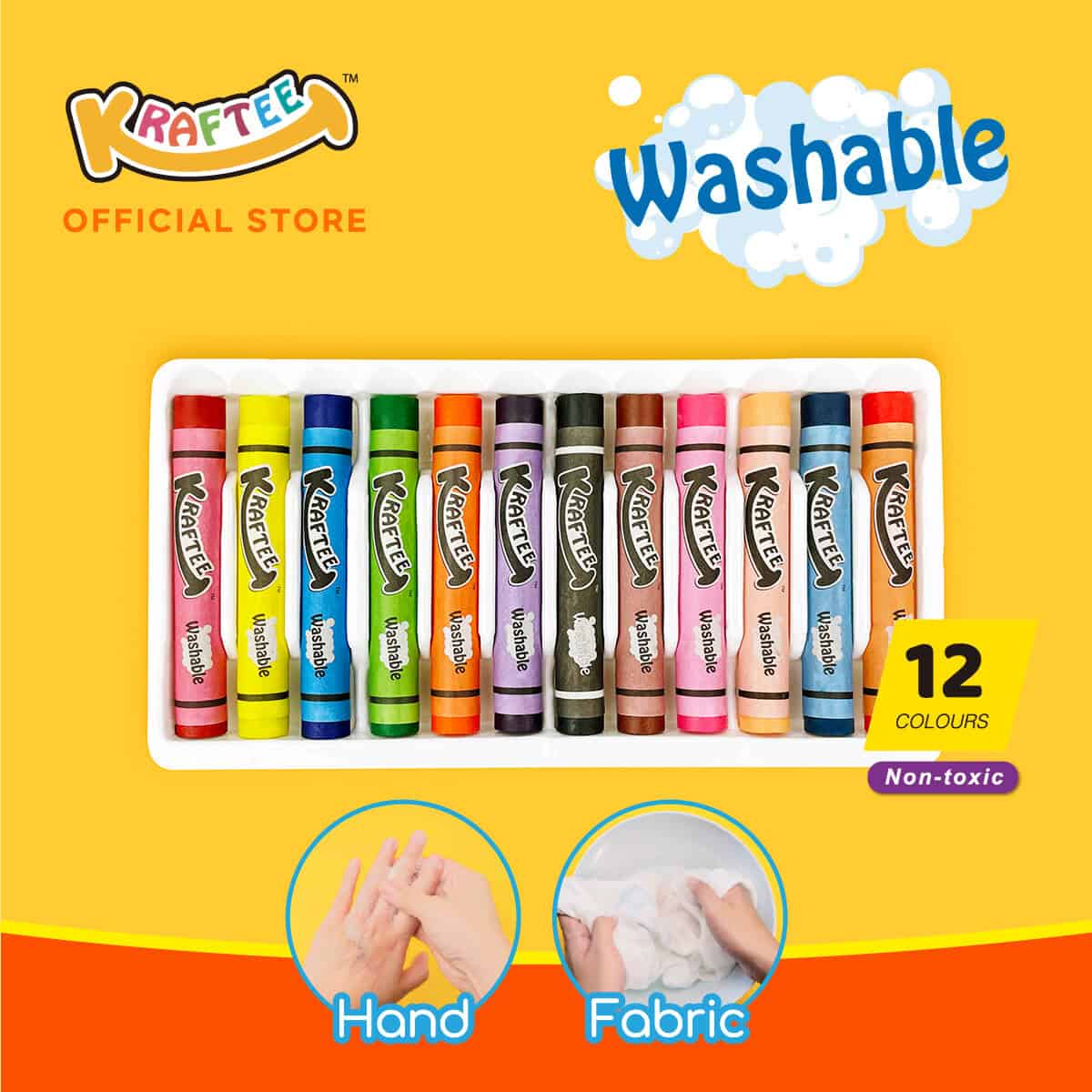 kraftee 12ct washable oil pastel
