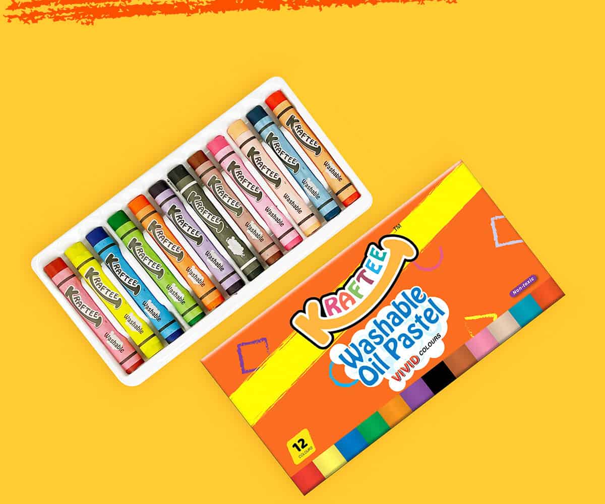 kraftee 12ct washable oil pastel