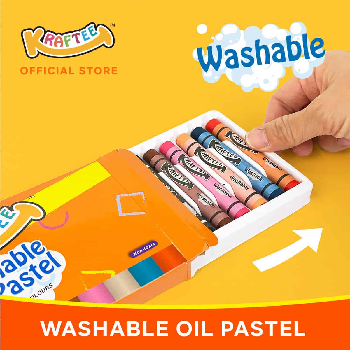 kraftee 12ct washable oil pastel