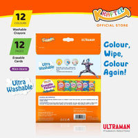 kraftee ultraman blazar (mini art) erasable cards with 12ct washable crayons