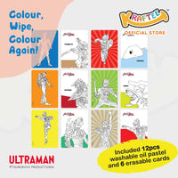 kraftee ultraman blazar (mini art) erasable cards with 12ct washable crayons