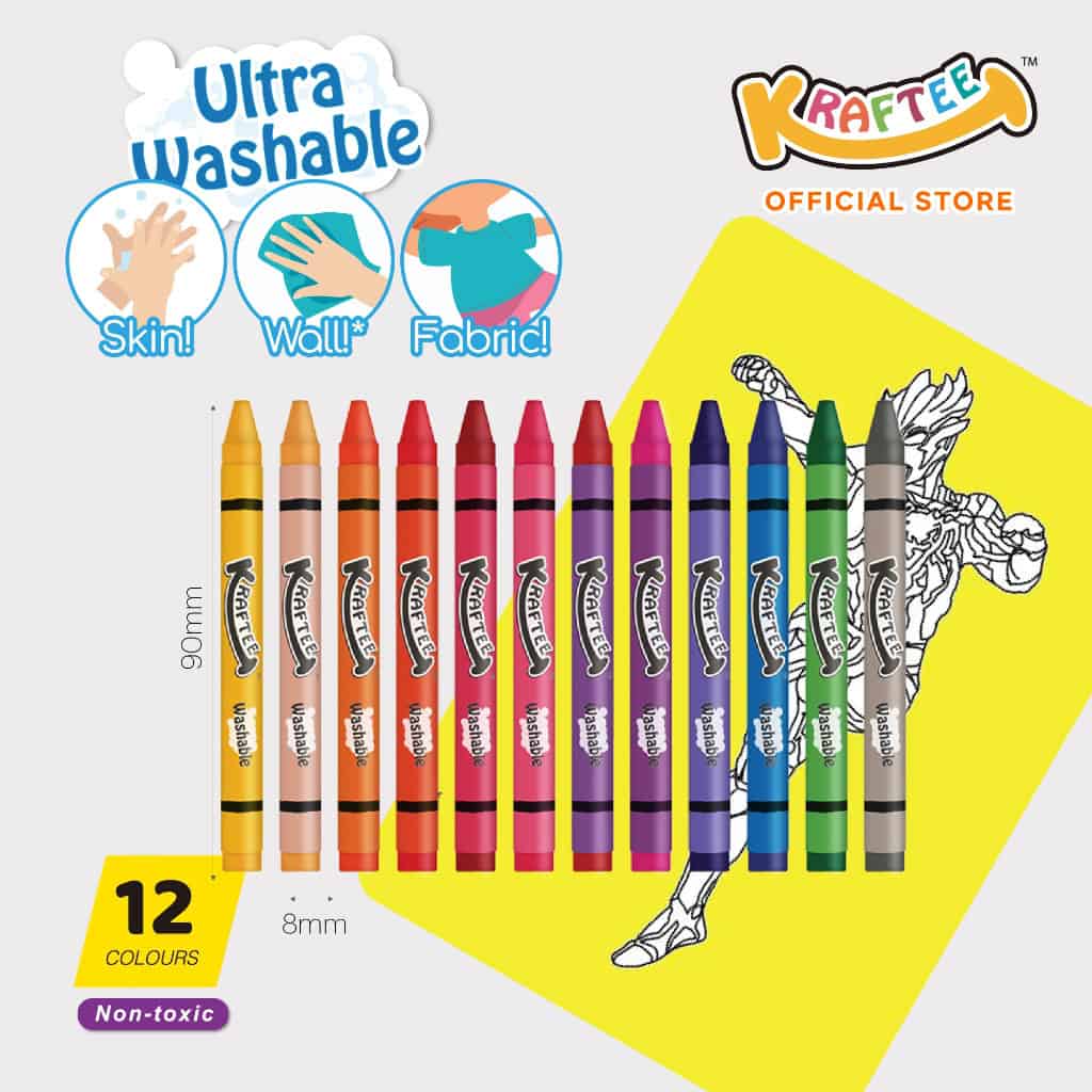 kraftee ultraman blazar (mini art) erasable cards with 12ct washable crayons