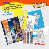 kraftee ultraman blazar & kaiju with 6ct washable crayons (mini pack)