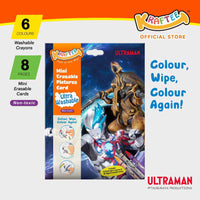 kraftee ultraman blazar & kaiju with 6ct washable crayons (mini pack)