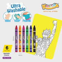 kraftee ultraman blazar & kaiju with 6ct washable crayons (mini pack)