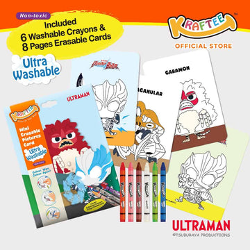 kraftee ultraman blazar (mini art) with 6ct washable crayons (mini pack)