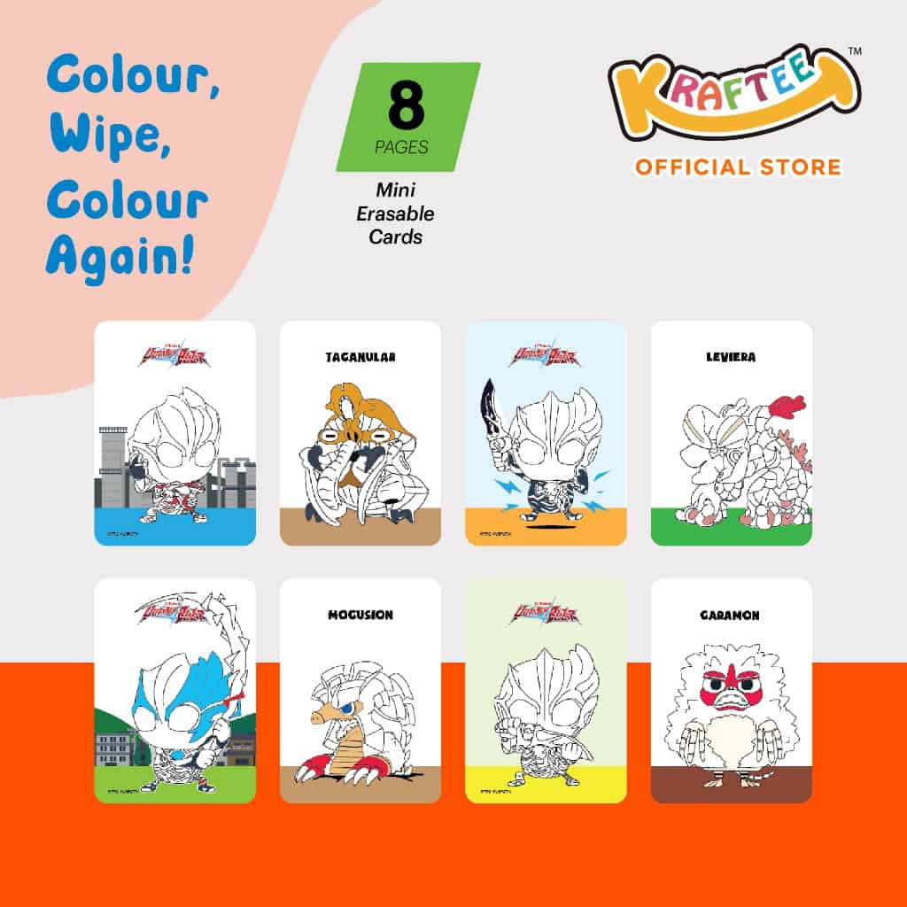 kraftee ultraman blazar (mini art) with 6ct washable crayons (mini pack)